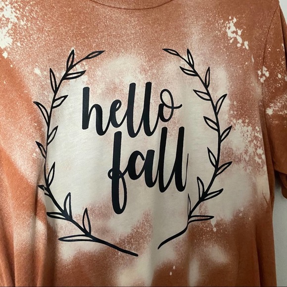 Hello Fall Handmade Tee Size Large - Picture 3 of 6